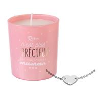 Bougie parfumée fleurs de printemps MARBELLA rose + bracelet surprise
