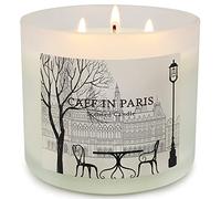 Bougie Parfumée Grand Bocal à 3 Mèches 14oz Cire de Soja Aux Huiles Essentielles Café et Lait pour Parfum D'intérieur Coffret Cadeau pour Femme Jusqu'à 75 Heures Bougie D'aromathérapie