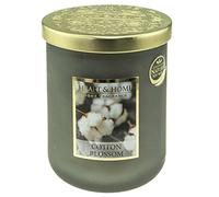 Bougie parfumée grande jarre 320g-75h senteur Fleur de coton - Heart & Home