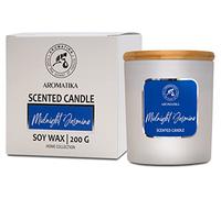 Bougie Parfumée Jasmin de Minuit - Bougie Huiles Essentielles - Bougie de Cire de Soja - Bougie Aromathérapie Luxe et Sensuelle - Jusqu'à 45 Heures de Combustion - Bougie Parfumée en Jarre