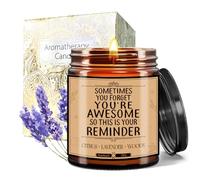 Bougie Parfumée Lavande Naturelle Bougie d'Aromathérapie à la Cire de Soja Bougies Cadeau pour Fête des Mères Cadeau Maman Anniverssaire Femme Bénédiction, Purification, Relaxation (Awesome Lavande)
