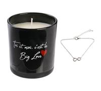 Linnea Bougie parfumée Malaga Noire & Coeur Rouge + Bracelet Surprise