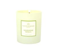 Bougie Parfumée Mandarine Basilic 180g - Cire de Soja 100% Végétale - Fabriquée en France - Mèche Coton - Senteur Agrumes & Jasmin - + de 90% d’ingrédients d’origine naturelle - 40h de Diffusion