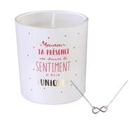 Bougie parfumée MARBELLA blanche + bracelet surprise