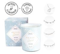 Bougie parfumée - MON BIJOU SECRET - Voile de coton - Bracelet Argenté - Cire végétale - 40h de combustion