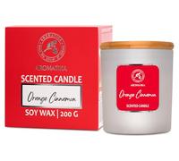 Bougie Parfumée Orange Cannelle 200g - Bougie de Cire de Soja - Bougie à Huile Essentielle de Orange et de Cannelle - Parfum de Noël - Aromathérapie - Idée pour Anniversaire - Noël