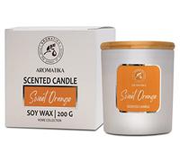 Bougie Parfumée Orange Douce - Bougie Aromathérapie aux Huiles Essentielle - Bougie de Cire de Soja - Bougie Luxe et Sensuelle - Temps de Combustion Jusqu'à 45 Heures - Bougie Parfumée en Jarre