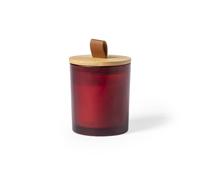 Bougie parfumée originale de la ligne nature avec différents parfums. Fabriquée en verre, avec bouchon en bambou et poignée en cuir PU. Présentée dans une boîte individuelle au design écologique