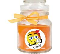 Bougie parfumée Pot de bonbons Design : Merci, Melon ( Orange ) - 120g