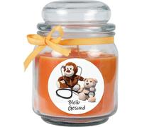 Bougie parfumée Pot de bonbons Design : Rétablissement, Melon ( Orange ) - 300g