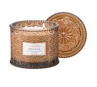 Bougie parfumée Safran & Oud LA JOLIE MUSE, 60 heures de combustion, Bougies parfumées pour la maison, Grandes bougies en soja à 2 mèches, Cadeaux de bougies pour femmes et hommes, 340g