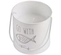 Bougie parfumée seau - Blue wave - D 7,5 cm x H 7,7 cm - Blanc Blanc G