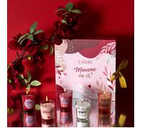 Home Deco Factory Calendrier 5 jours 5 bougies Spécial Maman Rose/Rouge D 5 x H 6,5 cm