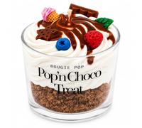 Bougie Parfumée Vanille Gourmande - Bougie Dessert Décorative Faite Main dans Verre - Bougie Esthétique pour Décoration Maison - Idée Cadeau Originale - Bougie Pop Fabriquée en Alsace (Chocolat)