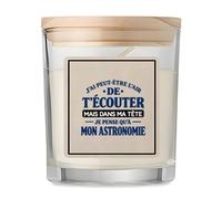 Bougie Parfumée Vanille J'ai peut-être l'air de t'écouter mais dans ma tête je pense qu'à mon astronomie J'ai peut-être l'air de t'écouter mais je ne pense qu'à - Activité