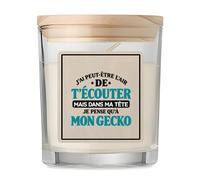 Bougie Parfumée Vanille J'ai peut-être l'air de t'écouter mais dans ma tête je pense qu'à mon gecko J'ai peut-être l'air de t'écouter mais je ne pense qu'à - Activité