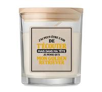 Bougie Parfumée Vanille J'ai peut-être l'air de t'écouter mais dans ma tête je pense qu'à mon golden retriever J'ai peut-être l'air de t'écouter mais je ne pense qu'à - Activité