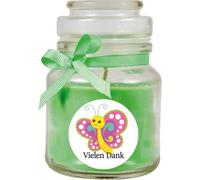 Bougie parfumée Verre à bonbons Design : Merci, Coco ( vert ) - 120g