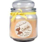 Bougie parfumée Verre à bonbons Design : Merci, Vanille ( jaune ) - 300g