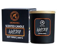 Bougie Parfumée Whisky 200g - Bougie de Huile Essentielle de Thym - Bougie Aromathérapie - Bougie de Cire de Soja - Désodorisant pour la Maison - Bougie Parfumée en Jarre - Cadeau pour Hommes