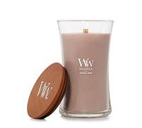 Bougie parfumée WoodWick avec mèche crépitante | Grande Bougie Patchouli Crème | Bougies à combustion longue : Jusqu’à 130 heures | Le cadeau parfait pour les femmes