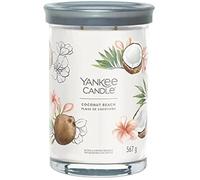 Bougie parfumée - YANKEE CANDLE - Coconut Beach - Cire de soja - Double mèche - Verre élégant