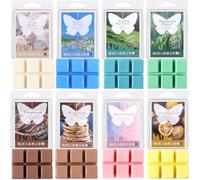 Bougie Parfumées Cires Coffret Cadeau Femme Soja Naturelle Longue Durée Bougie Chauffe Plat Parfumées Citron Lavande Cannelle pour Noel Mariage Anniversaire Bain Spa (Bois)