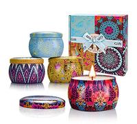 Bougie Parfumées Ensemble Coffret Bougie, Femme, Cadeau Personnalisé Maitresse, 4 * 120g Durée pour L'aromathérapie Mariage Bath Yoga Cadeau de Fête des Mères