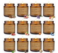 Bougie Parfumées, Lot de 12 Bougies Parfumées, 100% Naturelle Cire de Soja 300 Heures Brûlantes, Coffret Cadeau Femme de Bougies Parfumées, Noël/Fête des Mères/La Saint-Valentin/Anniversaire