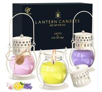 Bougie Parfumées, Mini lanterne parfumée Bougie Decorative, Bougie Personnalisée Cadeau Anniversaire Femme, Bougies Décoratives de Noël - Lavande/Citron/fleur de cerisier