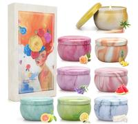 Bougie Parfumées,Yming Coffret Bougies Parfumées Cadeau,Bougies Parfumées Cadeau pour Femme En Cire de Soja Naturelle,8 * 2,5 Oz, pour Amis,Couples, Anniversaire, Fête, Anniversaire de Mariage