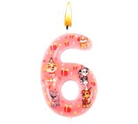 Bougie Pat Dog, Numéro 6, Bougie Anniversaire Pat Dog, Décorations de Gâteaux, Adaptées aux Décorations Anniversaire et de Fête à Thème