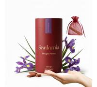 Bougie Perlée Parfumée Soulomia | Perles de Cire Végétale 450 g + 15 Mèches | Bougie en Sable Rechargeable | Idée Cadeau Maison & Déco Saint Valentin Fête des Mères (Iris & Santal)