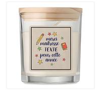 Bougie Personnalisable Merci Maitresse étoiles | Cadeau Remerciement fin d'Années Rentrée des Classes Maternelle Cadeau Professeur Institutrice Prof Noël Collègue Retraite