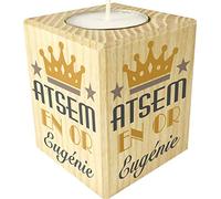 Bougie personnalisée Atsem en Or - Cadeau Atsem Personnalisable avec Le prénom de l'enfant - Cadeau Original Fin d'Année Scolaire Atsem Petite Moyenne