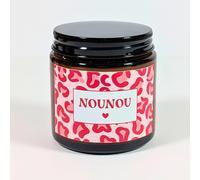 Bougie personnalisée Graou leopard | Cadeau maman noel, mamie, demande marraine, merci | Bougie parfumées - Cadeau personnalisé | Cire de Soja 100% naturelle - 25H | TE Whaka (Nounou)