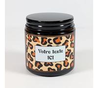 Bougie personnalisée Graou leopard | Cadeau maman noel, mamie, demande marraine, merci | Bougie parfumées - Cadeau personnalisé | Cire de Soja 100% naturelle - 25H | TE Whaka (Personnalisé)