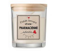 Bougie Pharmacienne adorée | Candle | Idée Cadeau Préparatrice en pharmacie Original Travail Départ Collègue Retraite Anniversaire Noël