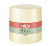 Bougie Pilier Bolsius XXL - Ivoire - Multi-mèche - Longue durée de Combustion de 75 Heures - Très Grand Format - Bougie d’intérieur - Non parfumée - Cire de Paraffine - 15 x 15 cm