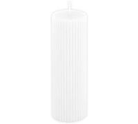 Chaks - Bougie Pilier Cire CANNELÉE 15X5CM 30H Blanc