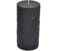 Bougie Pilier Déco Embossée Efola 14cm Noir Mat Noir