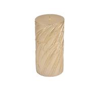 Bougie Pilier Déco Embossée "Efola" 14cm Or Mat G