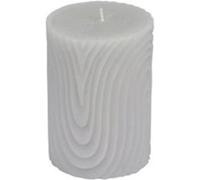 Bougie Pilier Déco Embossée "Santan" 10cm Gris Clair Gris G