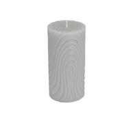 Bougie Pilier Déco Embossée "Santan" 14cm Gris Clair Gris G
