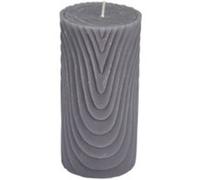 Bougie Pilier Déco Embossée "Santan" 14cm Gris Gris G