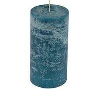 Bougie Pilier Déco "Rustique" 10cm Bleu Paon