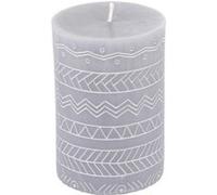 Bougie Pilier Embossée "Graphic Ethnic" 10cm Gris Clair Gris G