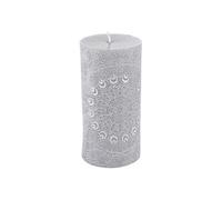 Homéa, Bougie Pilier Motif Mandala Ø7 x H14 cm Graphic Ethnic Gris Clair