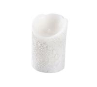 Bougie Pilier LED Mandala 11cm Blanc