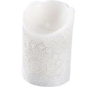 Bougie Pilier LED "Mandala" 11cm Blanc Blanc G